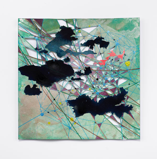 Val Britton Jarman Note #1, 2024 Acrylic, ink, colored pencil, collage, and cut out paper 13 x 13 inches 33 x 33 cm Framed: 17 x 17 inches 43.2 x 43.2 cm