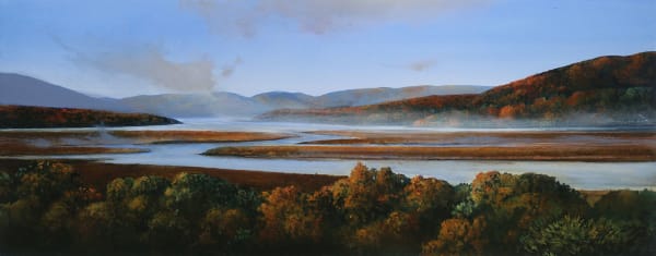 Michael Gregory October on the Hudson, 2020 Oil on canvas on panel 16 x 40 inches 40.6 x 101.6 cm
