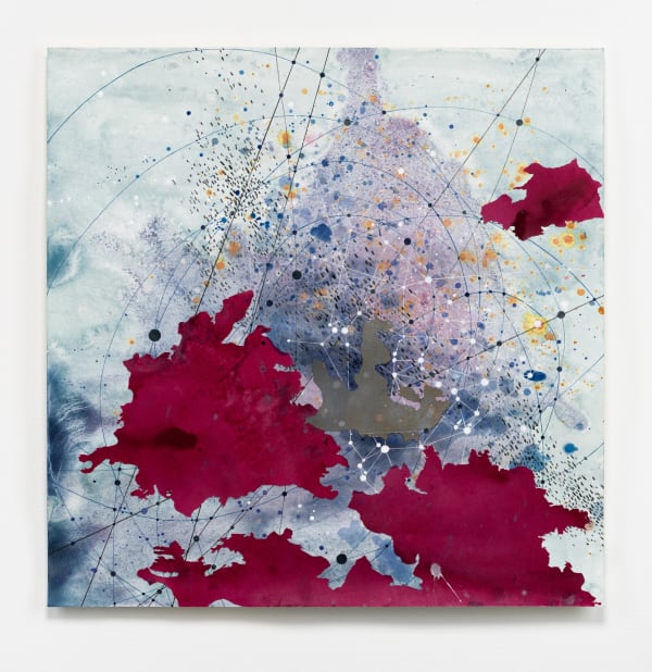 Val Britton Call and Response #6, 2024 Ink, acrylic, watercolor, collage, and colored pencil on paper 22 x 22 inches 55.9 x 55.9 cm Framed: 24 5/8 x 24 5/8 inches 62.5 x 62.5 cm