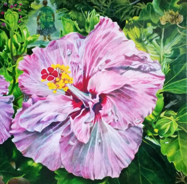 Sylvia Marsters, In the Hibiscus Garden, 2024