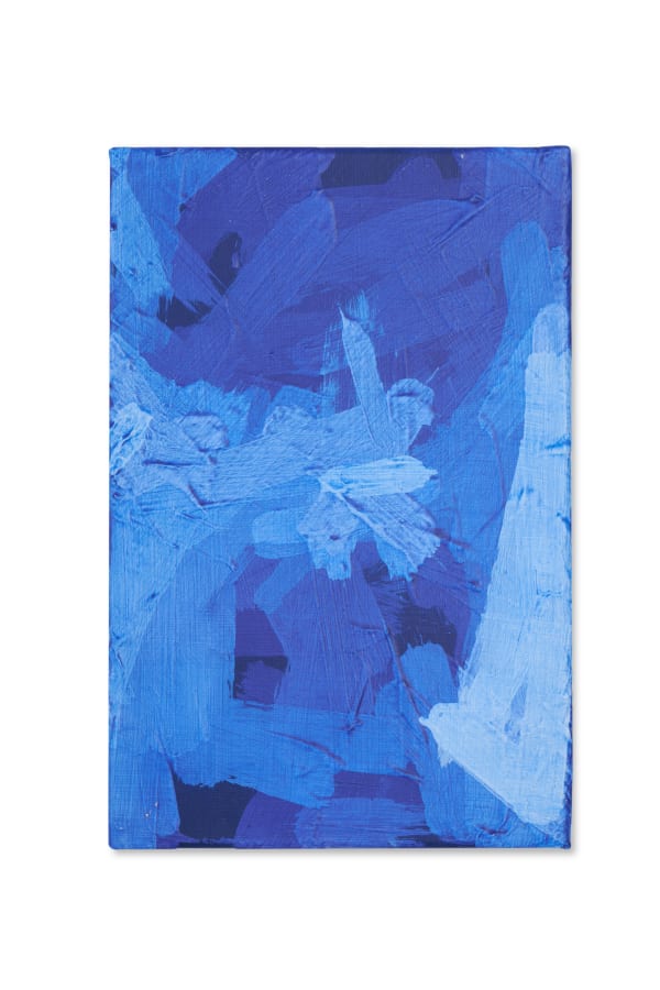 Patrick Tresset, Portrait in blue (I), 2023