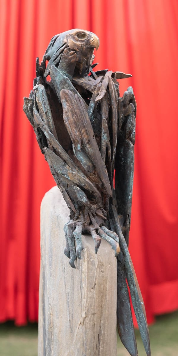 Simon Max Bannister Falcon Sculpture, Bronze & Stone