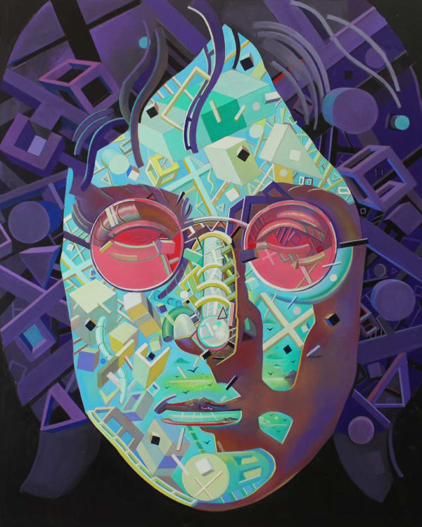 Walera Martynchik Reconstruction of jhon lennon Acrylic on canvas 59 x 47 1/4 in 150 x 120 cm