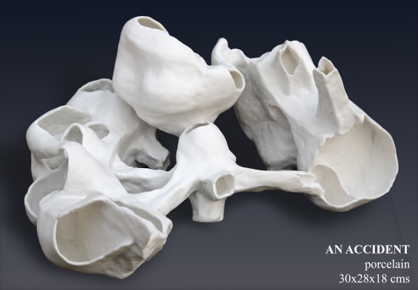 Vipul Kumar An Accident, porcelain size-30x28x18 cms Porcelain