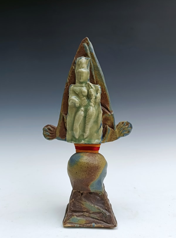 Vineet Kacker In You, I Am High-fired stoneware, thread