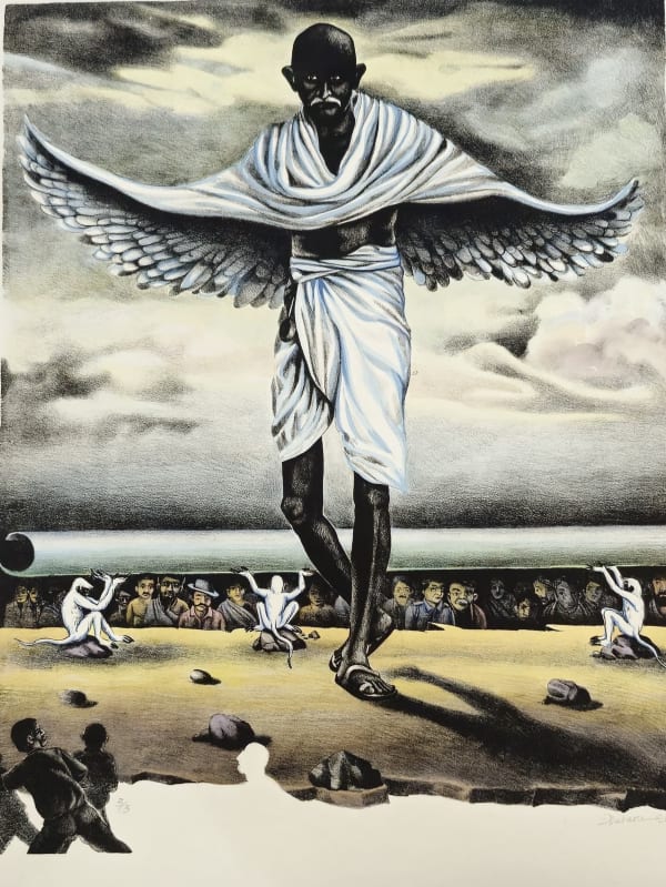 Subrat Kumar Behera Gandhi, 2019 Lithograph and hand colour on paper