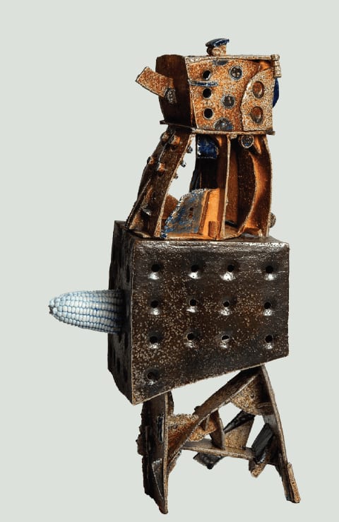 Saraswati Auroville Tea Pause 2/2, 2020 anagama fired stoneware, glazes