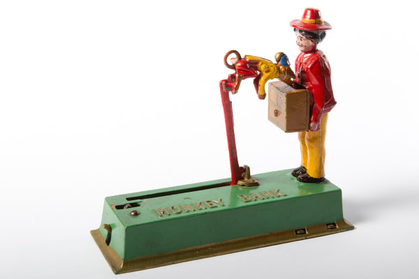 BANKS, MONKEY MECHANICAL BANK, c. 1925