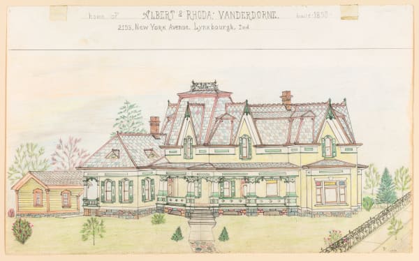 Jacques De Du-GLASS, Home of Albert & Rhoda Vanderdorne Lynxbourgh, Indiana, c. 1992