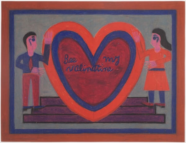 Eddie Arning, Untitled (Bee My Valentine), c. 1960s