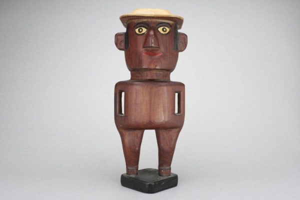 FOLK ART, COWBOY FOLK ART WITH FLAT BRIMMED HAT, c. 1950