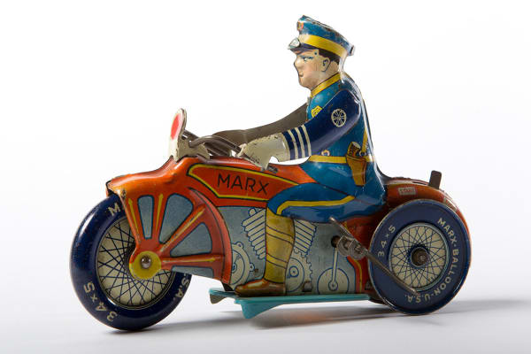 TOYS, MARX USA TIN WIND-UP MOTORCYCLE TOY, c.1930’s