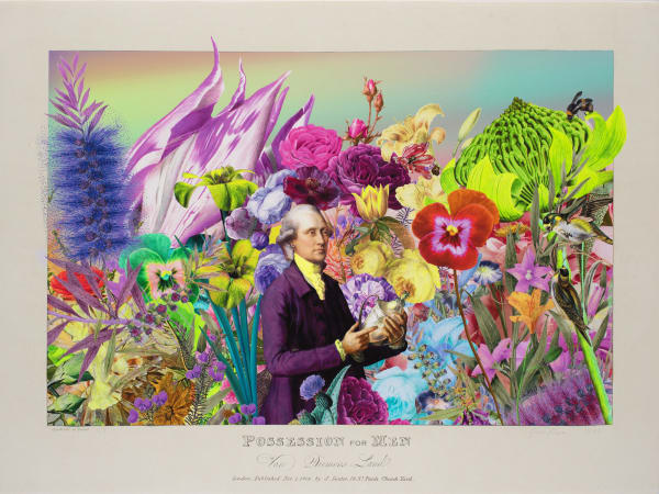 Joan Ross Possession for men, Van Diemens Land, 2023 hand-painted digital print on rag paper 74 x 98 cm (image size) edition of 8 plus 2 artist's proofs