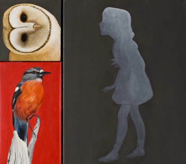 Helen Wright Nature Study 2, 2011 oil on linen, framed triptych: 46.5 x 41 cm (overall size)