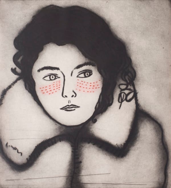 Barbie Kjar Rouge Tattoo, 2006/2007 Coloured, drypoint etching on paper, unframed 90h x 80w cm (plate size); 111h x 77w cm (sheet size) Edition of 20 plus 2 artist's proofs