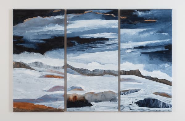 Caroline Rannersberger Bruny Freeze, 2021 oil on linen Triptych: 112 x 169.5cm (overall)