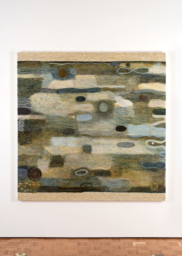 Tim Burns Cloudy Bay Lagoon mouth, 2025 oil on linen 168 x 168 cm (stretcher size)