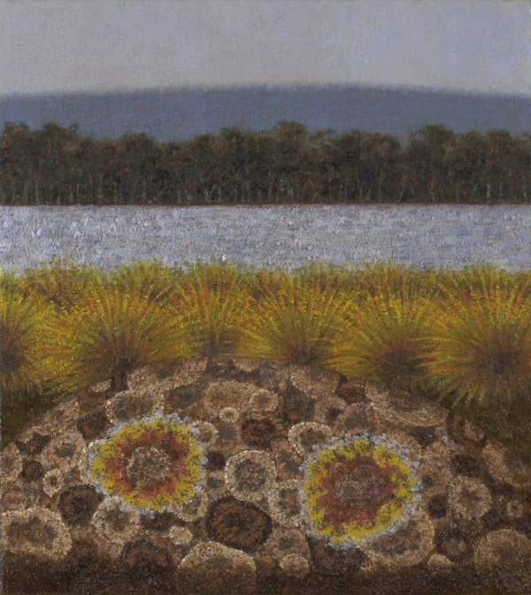 Richard Wastell High Country Lagoon at Dusk, 2014 oil & pumice on linen 51 x 46cm (stretcher size)