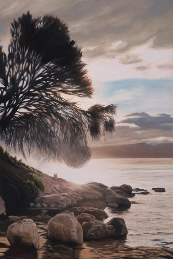 Britt Fazey Lay down your arms, 2025 oil on board, framed 31 x 21 cm (board size)