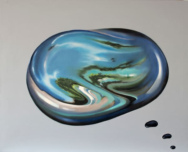 Megan Walch Liquid Lens, 2025 oil & acrylic on canvas 90 x 112 cm (stretcher size)