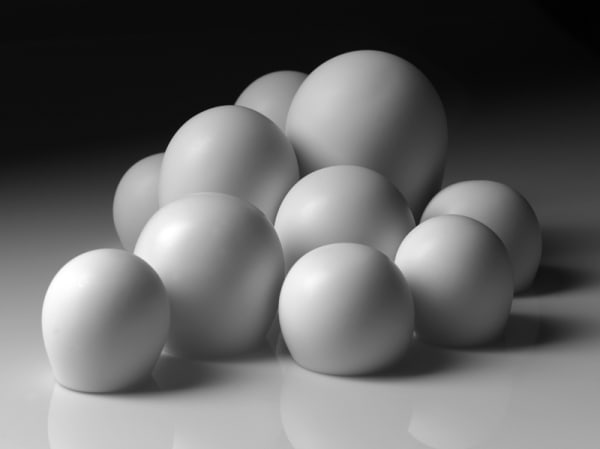 Belinda Winkler Gravity #6, 2011 Southern Ice Porcelain with glazed interior 10 objects: 18 x 40 x 30 cm (approximate installation size)