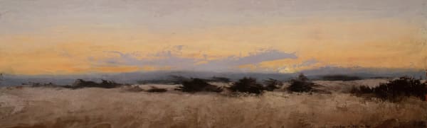 Philip Wolfhagen Drawing the light in no. 2 , 2024 oil & beeswax on board 28 x 92 cm (board size)
