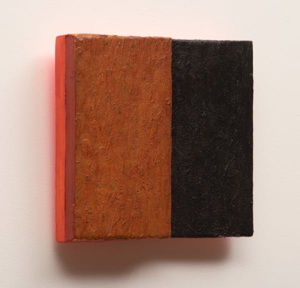 Tim Burns Harmony in black and brown 1, 2022 oil on wood 18.5 x 22 x 4cm