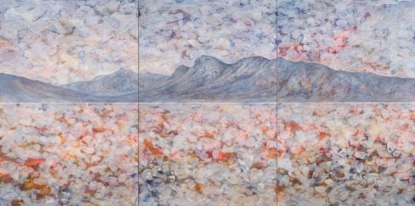 Sue Lovegrove The Invisible Lake no. 587, 2022 acrylic and ink on composite aluminium, framed 90 x 180 cm