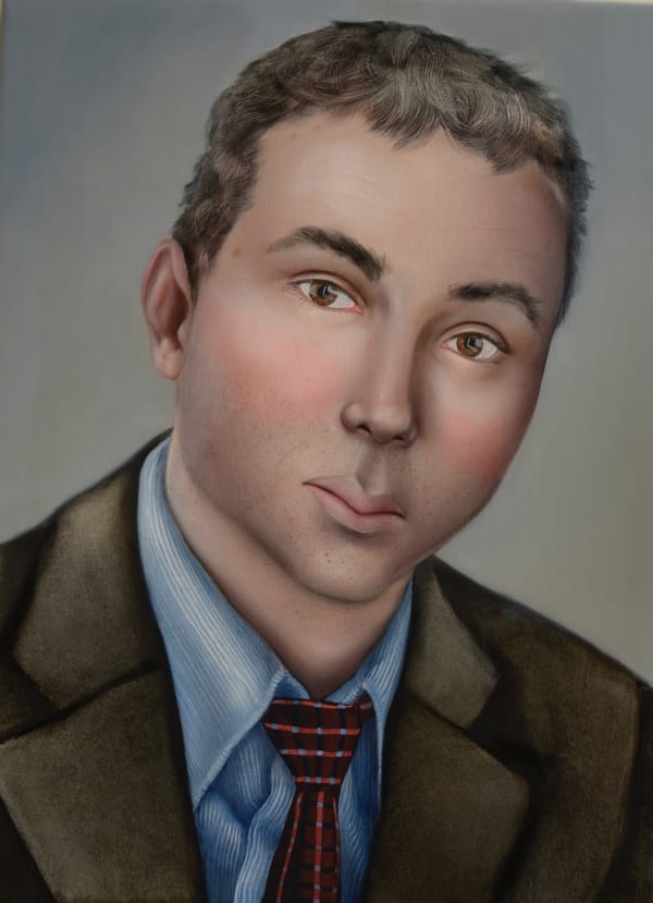 Annika Koops (Inter) Face Value - Suited Man, 2012 oil on linen, framed 40 x 30cm (stretcher size)