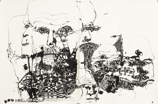 Locust Jones Mental Man, 2014 ink on paper diptych: 76 x 112 cm (overall size) POA