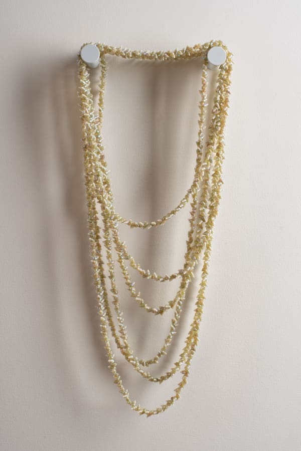 Emma Robertson palawa necklace, 2024 blue maireener shells 490 cm (overall length)