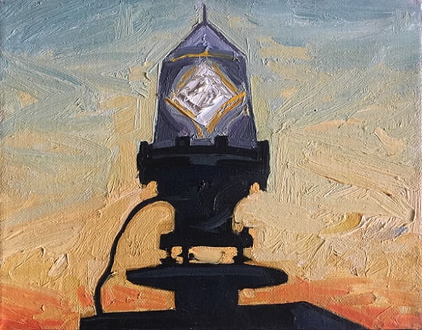 Raymond Arnold Memory; Blinking Billy, 1996 oil on canvas, framed 23 x 28 cm