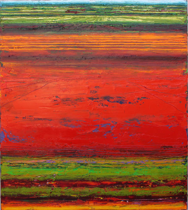 Patrick Grieve Folded fields with wet soil Spring rain, 2018 oil on linen 122 x 138 cm