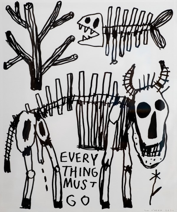Tom O'Hern Everything must go, 2022 ink on paper, framed 62.5 x 54 cm (frame size)