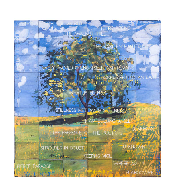 Imants Tillers Fierce Paradise, 2021 synthetic polymer paint, gouache on 54 canvasboards, nos. 111,111–111,164 228.6 x 213.3 cm