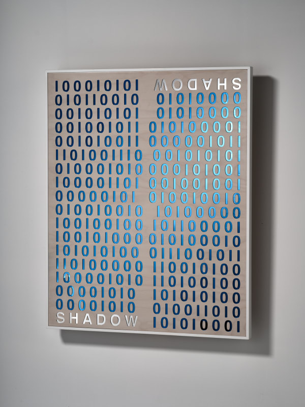 Brigita Ozolins Shadow shadow, 2023 "Everyone carries a shadow." Carl Jung stained birch ply, mirrored Perspex, framed 100 x 80cm