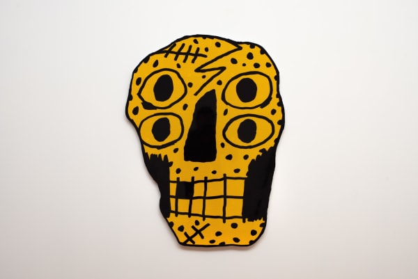 Tom O'Hern Dead in a ditch, 2023 enamel and reflective vinyl on aluminium 119 x 100 x 2.5 cm