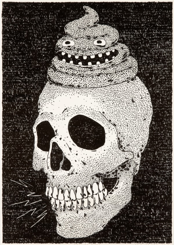 Tom O'Hern Merde Et Morte, 2013 ink on paper, framed 100.5 x 70cm