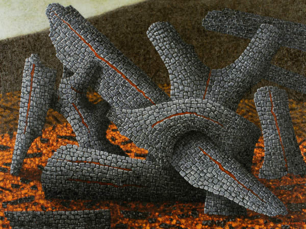 Richard Wastell Entombment (for Caravaggio), 2006 Oil & marble dust on linen 132h x 182w cm