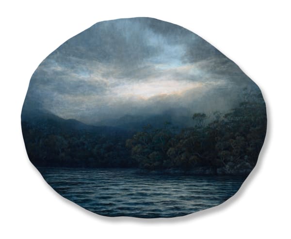 Michaye Boulter Quiet uncertainty , 2021 oil on hand beaten steel 60 x 73cm