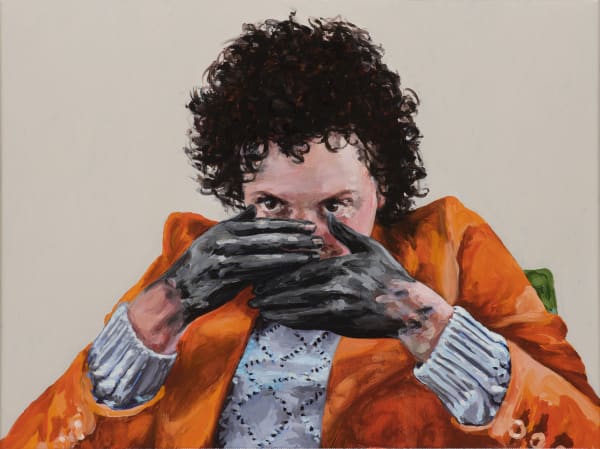 Amanda Davies and Katherine Johnson H.O. L , 2021 oil on linen, framed 34 x 43.5 cm (frame size)