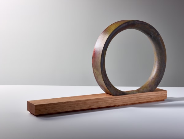 Kelly Austin Spatial Object 4, 2022 stoneware, timber 40 x 70 x 9 cm