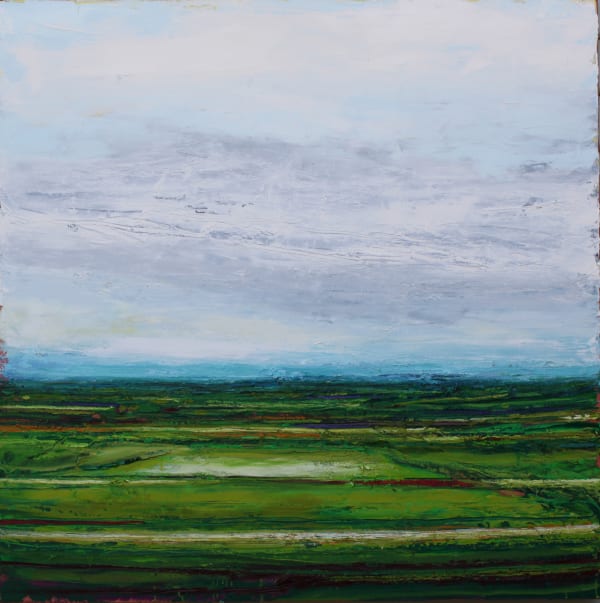 Patrick Grieve View from Jack's hill, overcast sky, 2018 oil on linen 138 x 138 cm