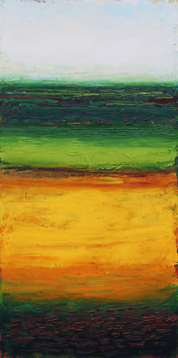 Patrick Grieve Yellow Field, Midlands Farm III, 2015 oil on linen 120 x 60cm