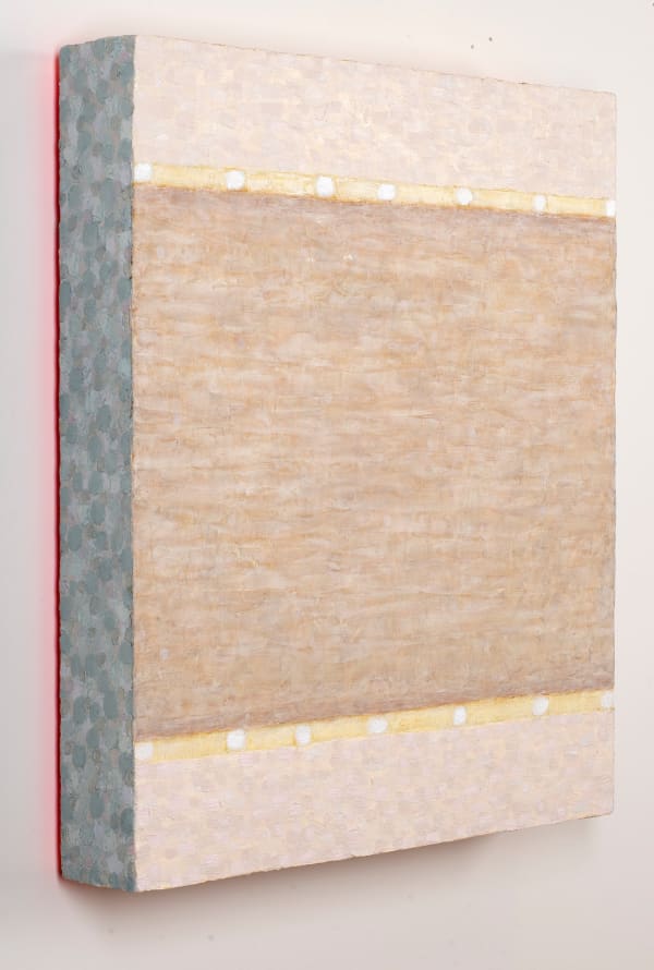 Tim Burns On the Beach, 2021 oil on linen 72 x 63 x 10 cm