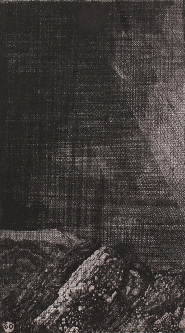 Raymond Arnold Elsewhere World Fragment No 60 6th state, 2019 Etching on Arches 300gsm paper 40 x 30cm Edition of 4