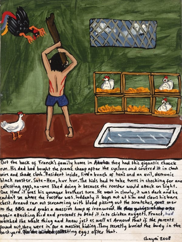 Chayni Henry Sate-hen, 2008 acrylic on wooden panel 40.5 x 30.5cm