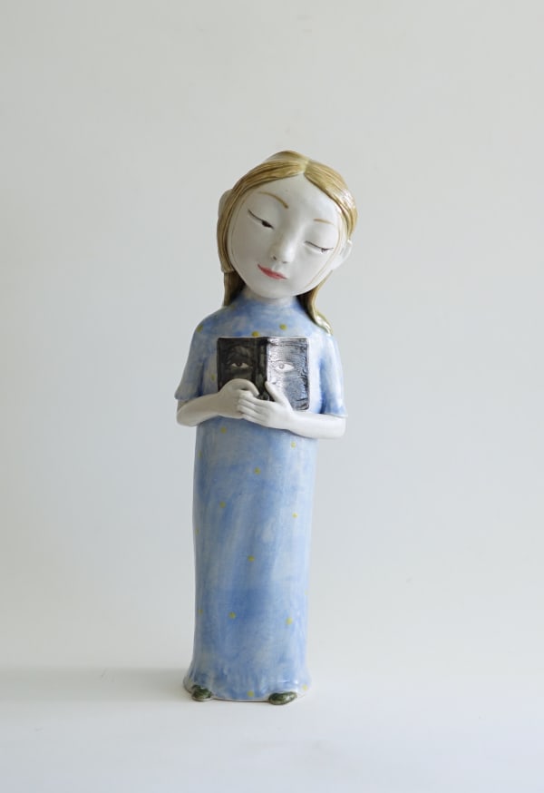 Dai Li Book with eyes no. 3, 2023 glazed stoneware 30 x 11 x 9 cm
