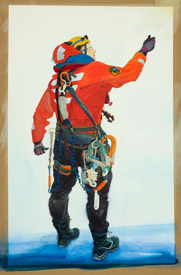 Sue Jane Taylor Survival suit, 2021 gouache & watercolour on paper, framed 100.8 x 65 cm (paper size)