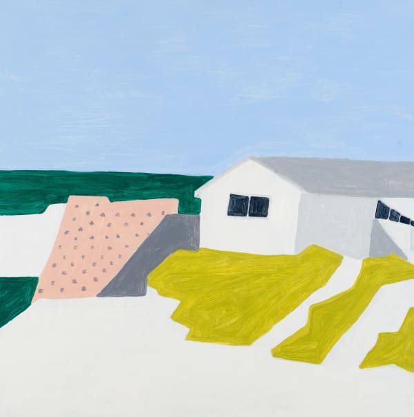 Neridah Stockley A building by the sea, 2022 acrylic on hardboard 61 x 61cm
